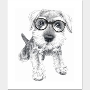 Nerdy Schnozz the Schnauzer Posters and Art